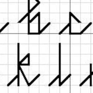 May include: Black and white stylized illustration of the letters "N", "K", "L", and "M" in a simple, geometric font.