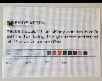 Custom cross stitch tweet