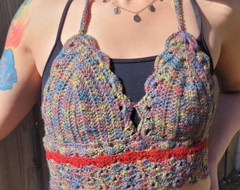 Crochet tie back halter top