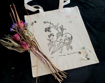 Forget Me Nevermore hand printed Cotton Tote Bag