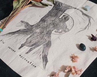 Hand printed Persephone cotton Tote Bag