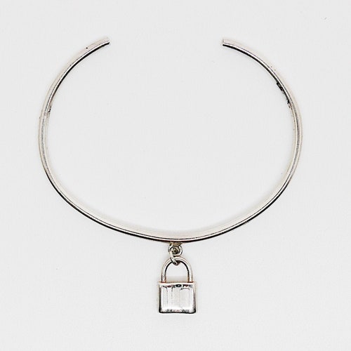 Sterling silver cuff with lock, personalized lock shops bracelet, lock cuff bracelet