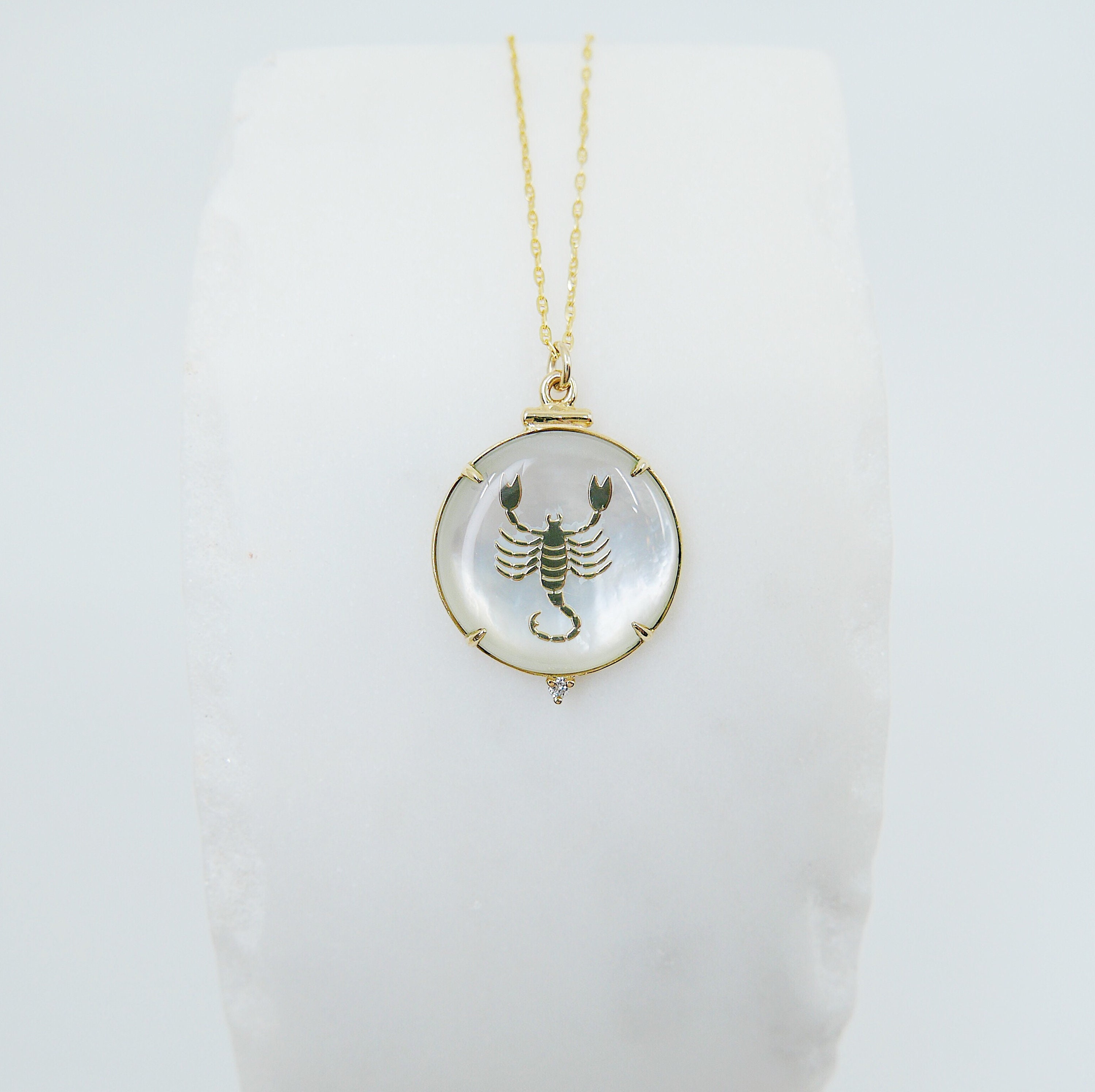 Zodiac Necklace 14k Gold Zodiac Necklace Birthstone Etsy