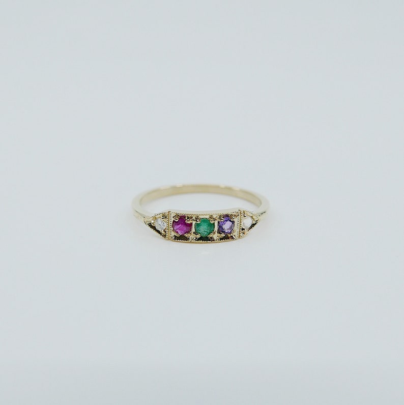 Ms. Goodbar DREAM acrostic ring 14k stacking ring Diamond | Etsy