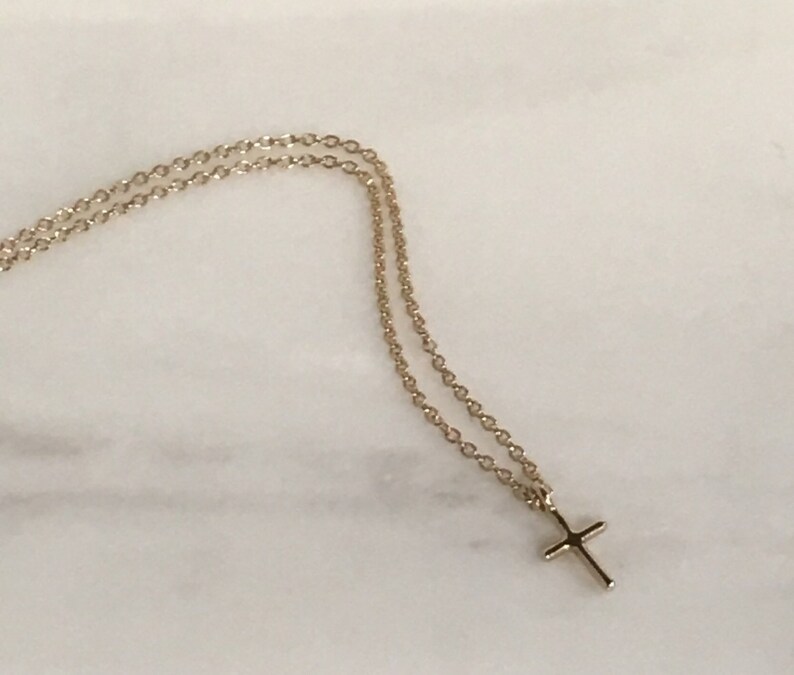mini cross necklace gold