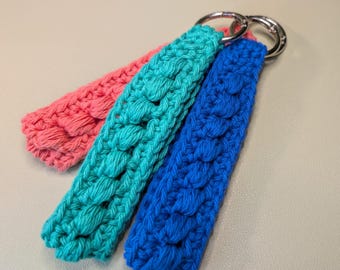 Crochet Keychain Wristlet Pattern – Easy Cotton Yarn, Original & Petite Sizes (PDF Pattern)