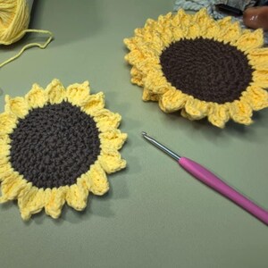 Sunflower Coasters Crochet Pattern PDF, Crochet Coasters, Crochet ...