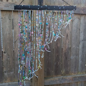 Crystal Beaded Suncatcher: Boho Home Decor, Glow-in-the-Dark Crystals (22 inch)