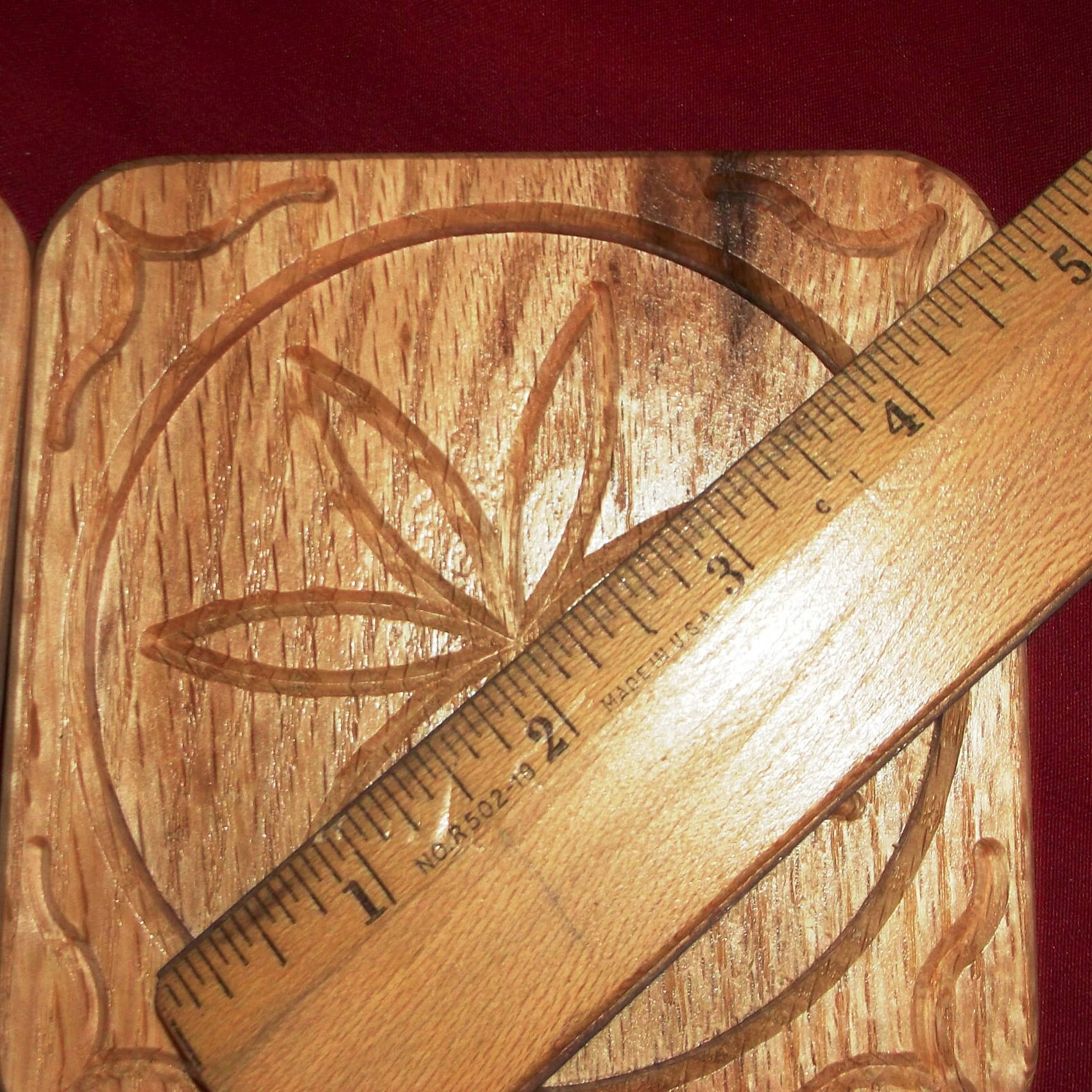 Large Wood Coaster Set of 2 Oak Coaster Lacquered coaster Etsy