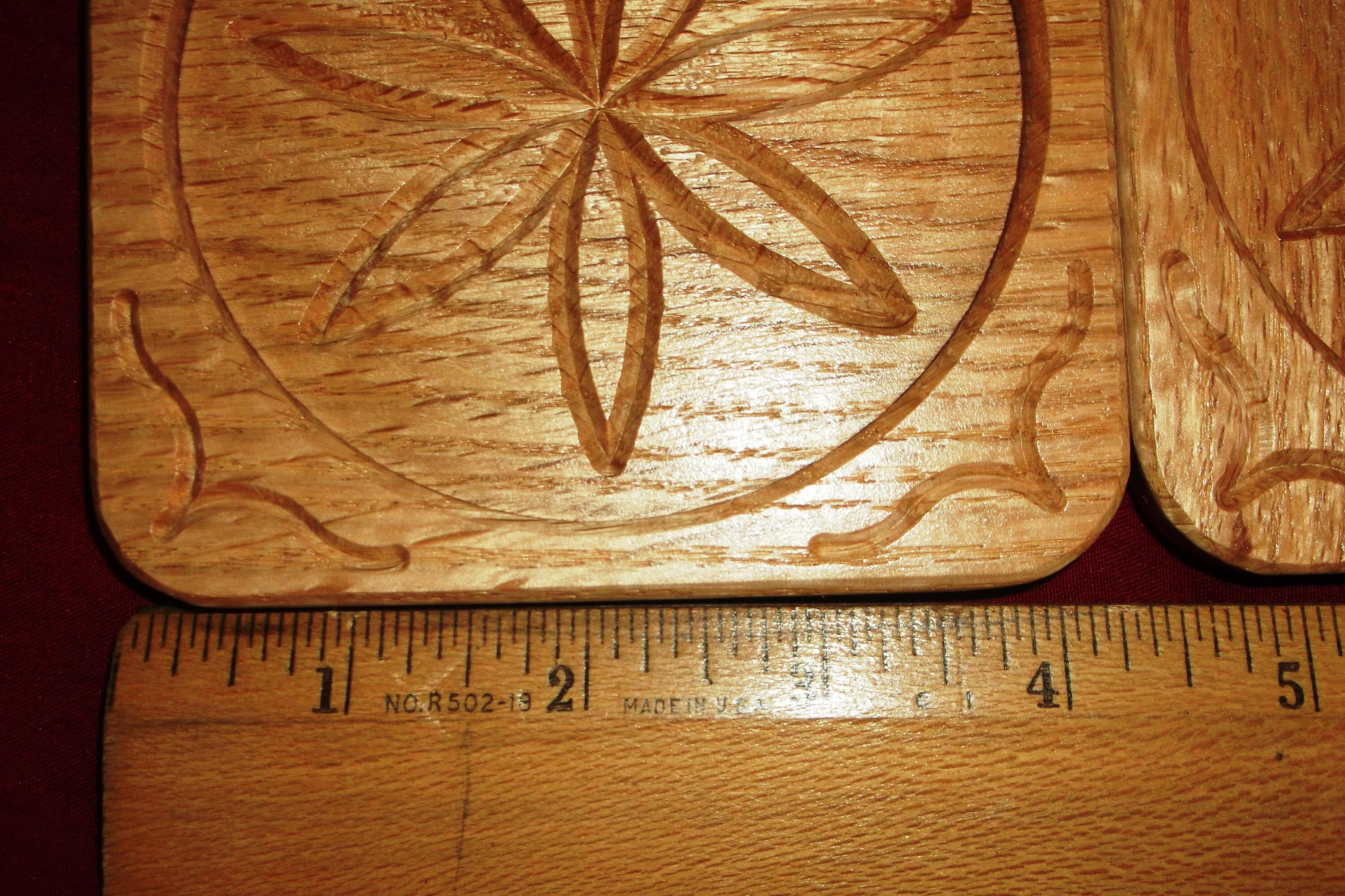 Large Wood Coaster Set of 2 Oak Coaster Lacquered coaster Etsy