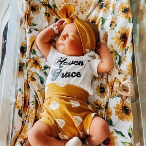 Fall Baby Girl Coming Home Outfit Newborn Girl Coming Home Outfit Baby Girl Clothes HELLO WORLD Personalized Newborn Outfit Baby Girl