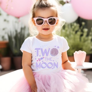 Two The Moon Toddler Shirt - Two The Moon Birthday Shirt-Second Birthday Shirt - Retro Birthday Toddler Shirt -