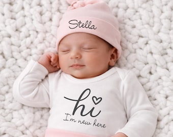 Baby Girl Coming Home Outfit, Newborn Girl Coming Home Outfit, Baby Girl Clothes, Personalized Newborn Outfit, Newborn Girl Take Home Outfit