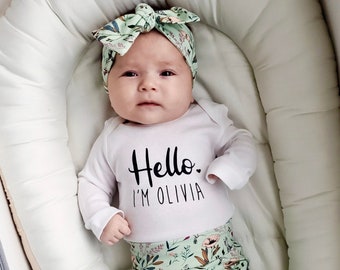 Baby Girl Coming Home Outfit, Newborn Girl Coming Home Outfit, Baby Girl Clothes, Personalized Newborn Outfit Baby Girl Outfits