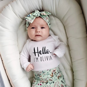 Spring Baby Girl Coming Home Outfit, Newborn Girl Coming Home Outfit, Baby Girl Clothes, Personalized Newborn Outfit Baby Girl Outfits