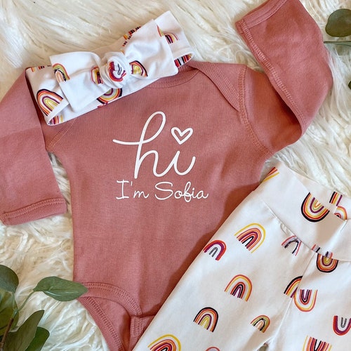 Baby Girl Coming Home Outfit Rainbow Baby Newborn Girl Etsy
