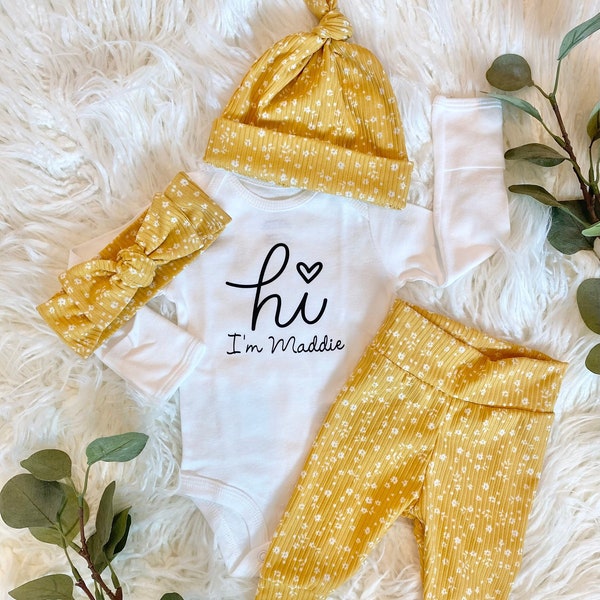 Baby Girl Coming Home Outfit, Girls take home outfit, Newborn Girl Coming Home Outfit,  Personalized Newborn Outfit, Baby Shower Gift