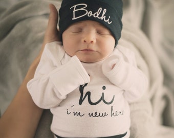 Baby Boy Coming Home Outfit Newborn Boy Coming Home Outfit Baby Boy Clothes HELLO WORLD Personalized Newborn Outfit Baby Boy Outfits