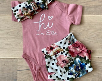 etsy baby girl coming home outfit