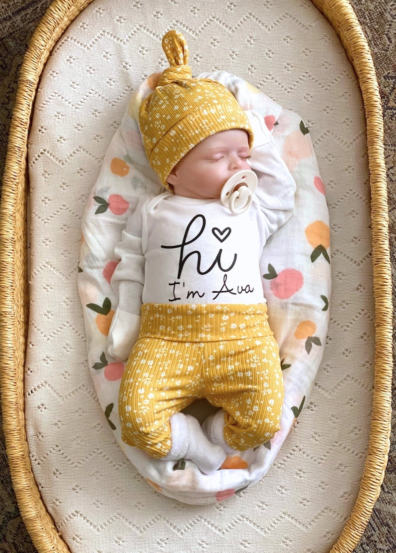 Baby Girl Coming Home Outfit, Girls take home outfit, Newborn Girl Coming Home Outfit, Personalized Newborn Outfit, Baby Shower Gift image 3