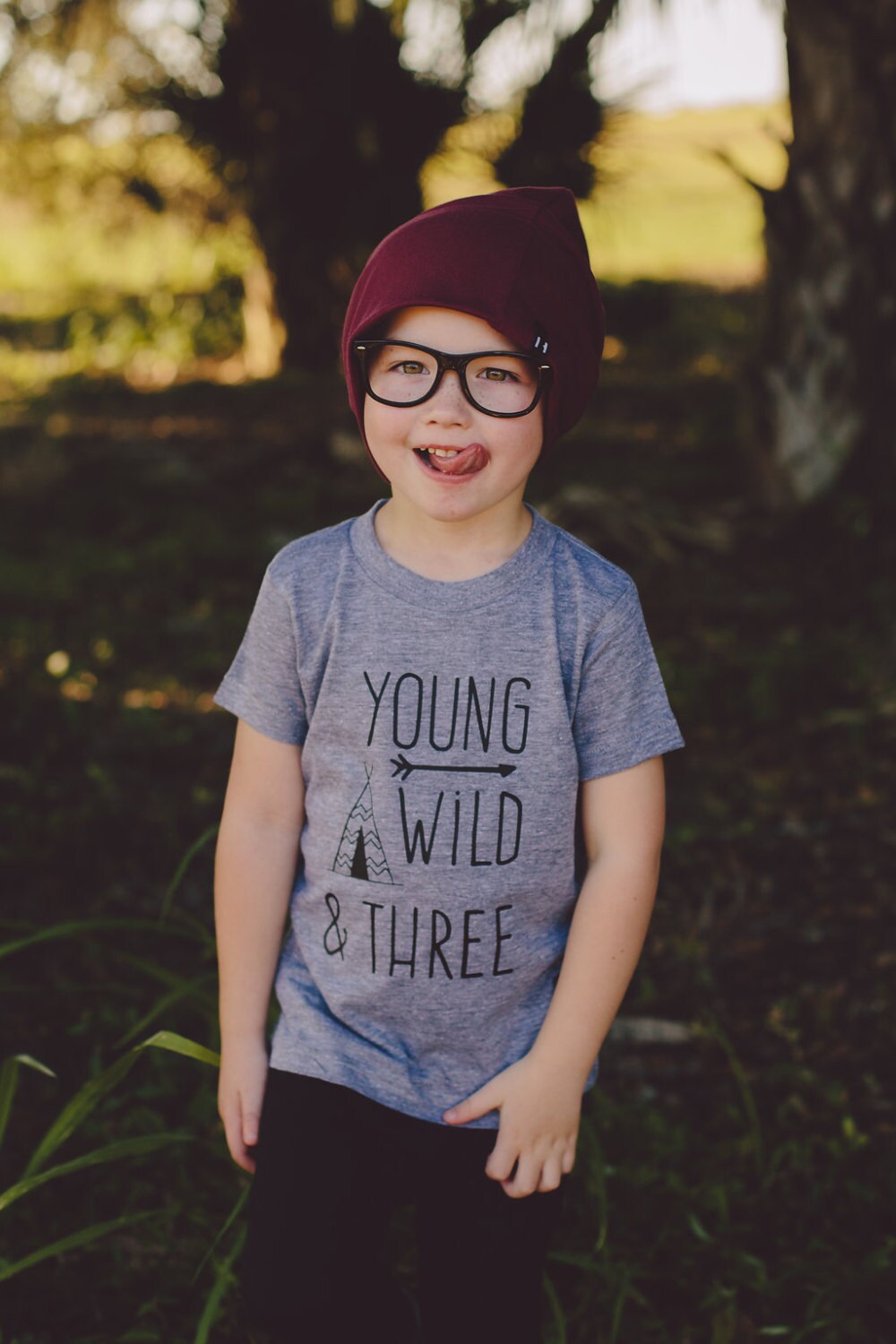 Young Wild Three Birthday Shirt, Boys 3rd Birthday Shirt, Boys Young …