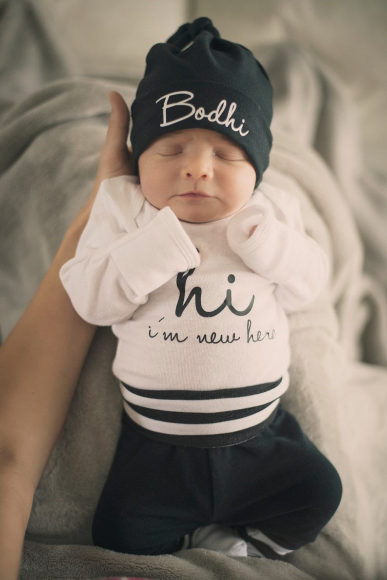 Baby Boy Coming Home Outfit Newborn Boy Coming Home Outfit Baby Boy Clothes HELLO WORLD Personalized Newborn Outfit Baby Boy Outfits