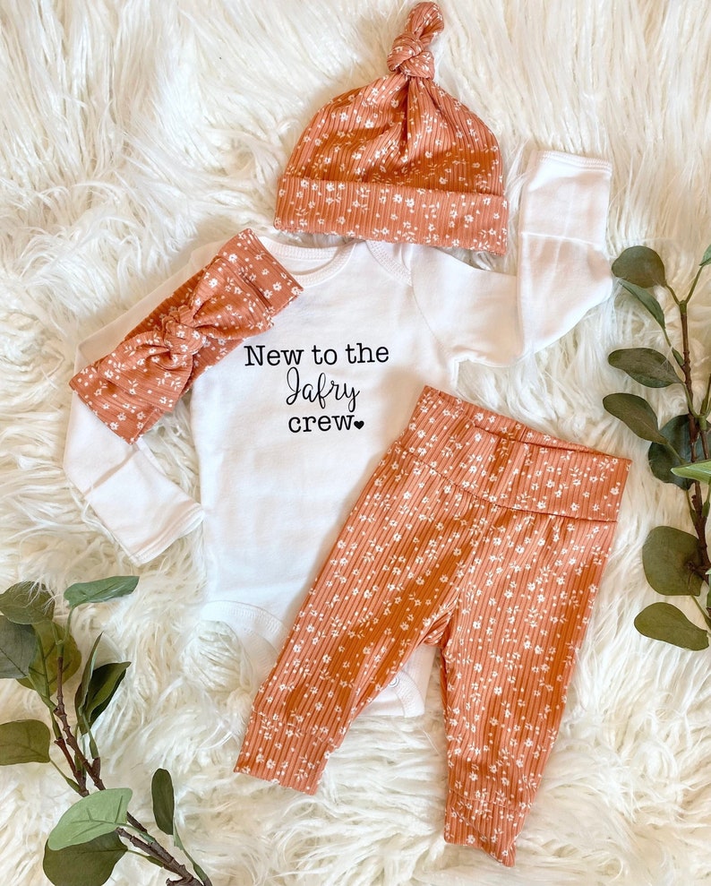 Baby Girl Coming Home Outfit, Girls take home outfit, Newborn Girl Coming Home Outfit, Personalized Newborn Outfit, Baby Shower Gift image 4