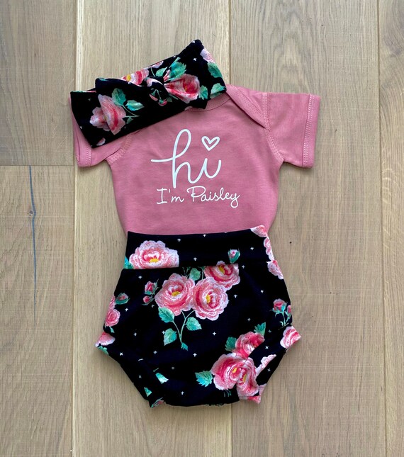 personalized newborn girl coming home outfit