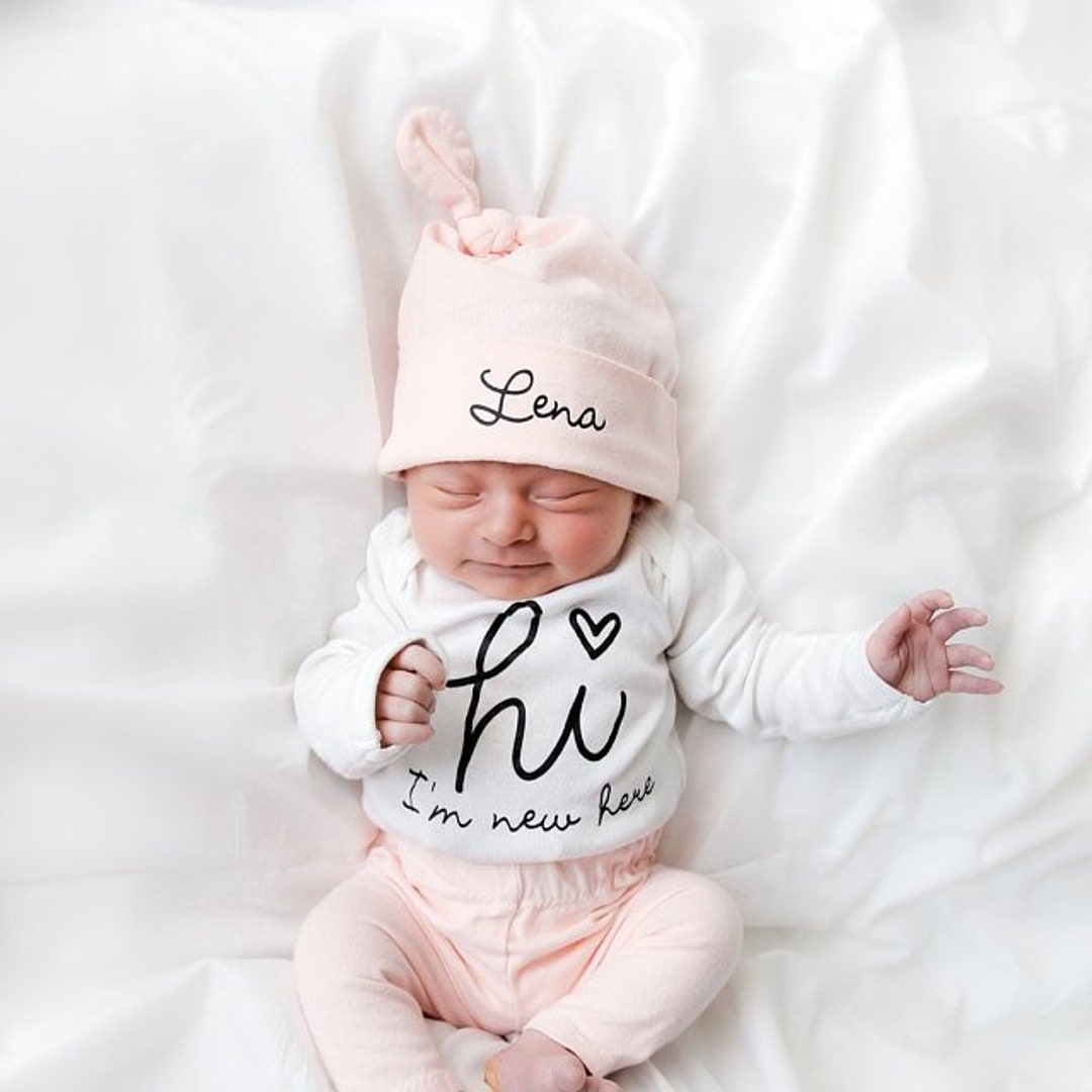 Handmade Baby Girl Coming Home Outfit / Newborn Photo Outfit