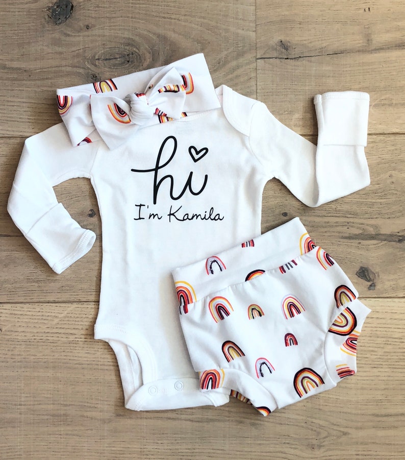 Baby Girl Coming Home Outfit, Rainbow baby, Newborn Girl Coming Home Outfit Baby Girl Clothes Personalized Newborn Outfit Baby Girl Outfits 