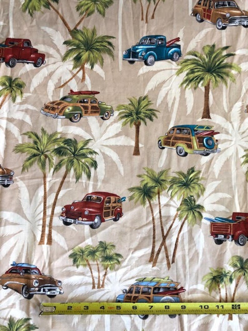 Hawaiian Surf Fabric Woody Car Fabric Surfboard Fabric Etsy