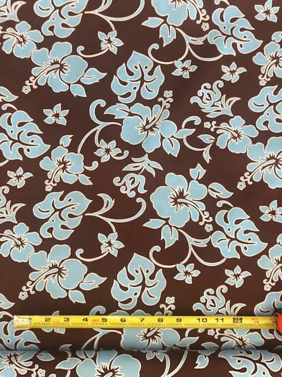 Hibiscus Fabric Hawaiian Fabric Nautical Fabric Beach Etsy