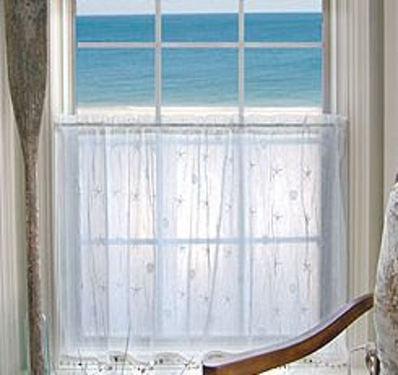 White Lace Seashell Curtain Etsy