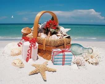 Beach Basket Christmas Cards