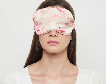 100% pure mulberry silk sleep mask/ eye mask/eye cover/super soft, hypoallergenic, handmade, unique hand painted design, night mask