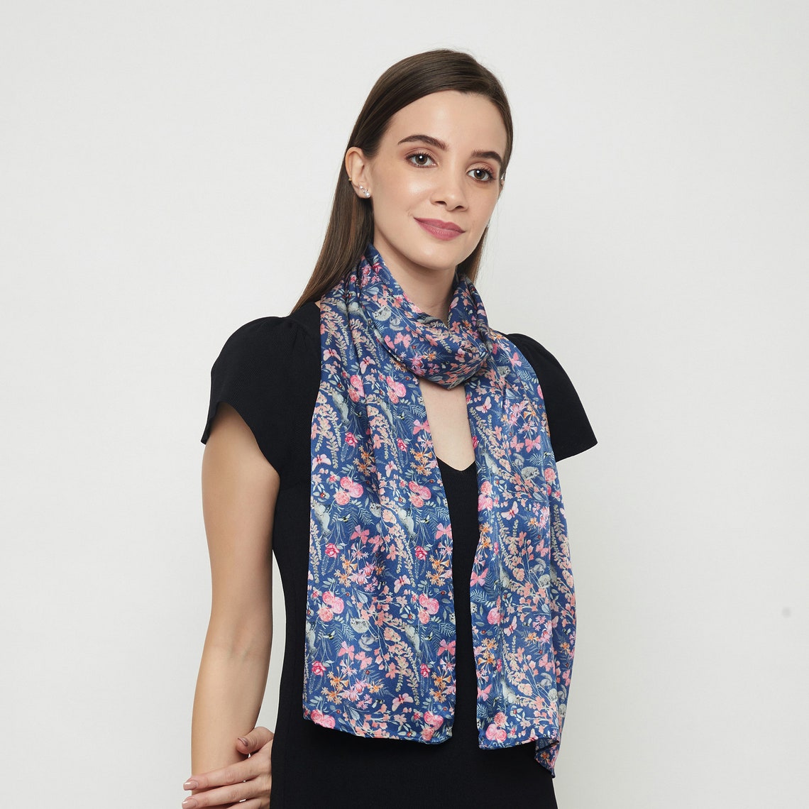 Neck scarf/Headband Silk 130x15cm Murrandi Cream - Ngali