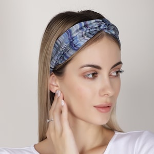 Pure silk headband, 100% natural mulberry silk, twisted knot, turban style, unique hand painted design, Gift For Her, Christmas Gift,