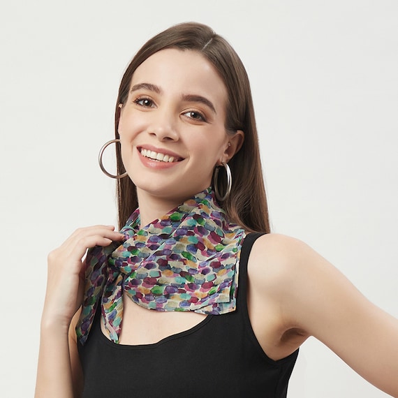 100% Silk Neckerchief, Neck Scarf, Bandana, Square Scarf, Women's