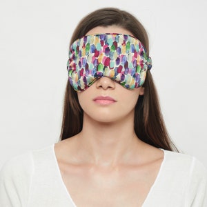 100% pure mulberry silk sleep mask/ eye mask/eye cover/super soft, hypoallergenic, handmade, unique hand painted design, night mask image 1