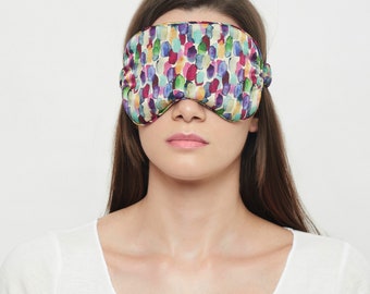 100% pure mulberry silk sleep mask/ eye mask/eye cover/super soft, hypoallergenic, handmade, unique hand painted design, night mask