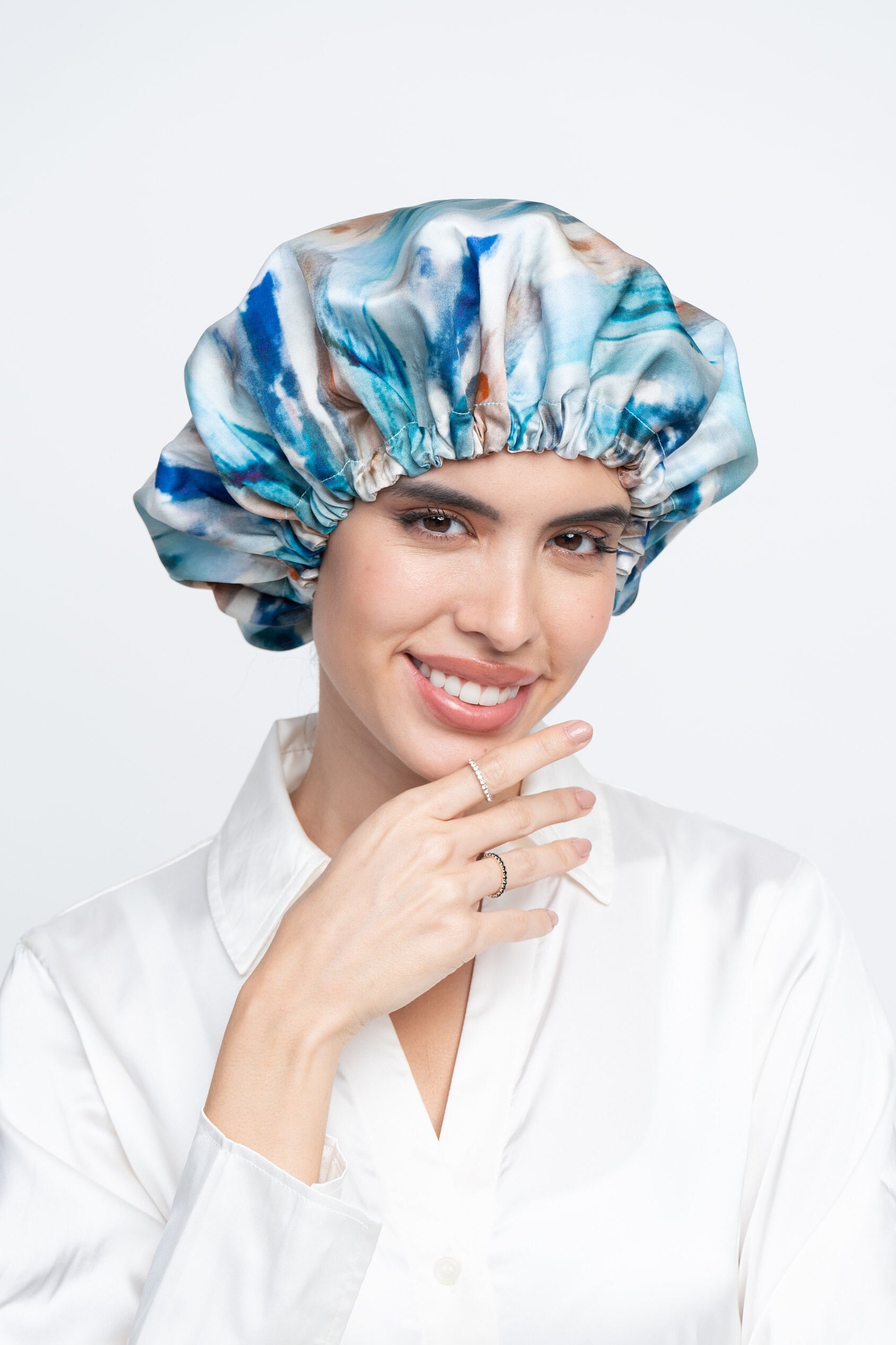 100% Pure Mulberry Silk Bonnet/ Sleep Cap/reversible/ Adjustable String ...