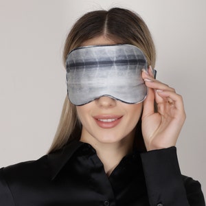 100% pure mulberry silk sleep mask/ eye mask/eye cover/super soft, hypoallergenic, grey, handmade, unique tie and dye design, night mask