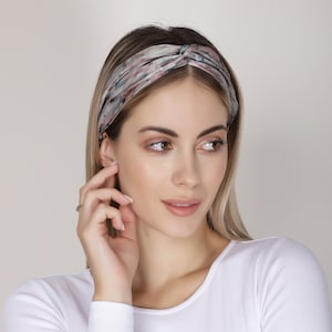 Pure silk headband, 100% natural mulberry silk, twisted knot, turban style, unique hand painted design, Gift For Her, Christmas Gift,