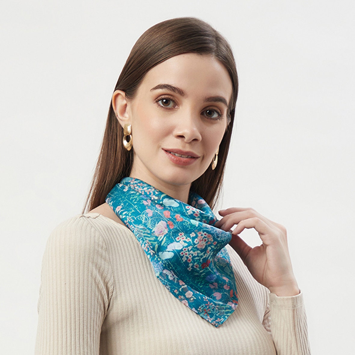 100 Silk Neckerchief Neck Scarf Bandana square scarf Etsy