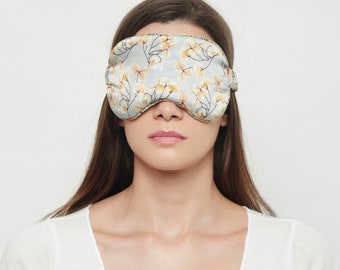 Masque de sommeil 100% pure soie de mûrier/ masque pour les yeux/couverture pour les yeux/super doux, hypoallergénique, fait à la main, design peint à la main unique, masque de nuit