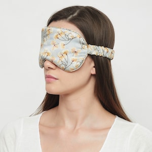 Masque de sommeil 100 % pure soie de mûrier/masque pour les yeux/couverture pour les yeux/super doux, hypoallergénique, fait main, design unique peint à la main, masque de nuit image 4