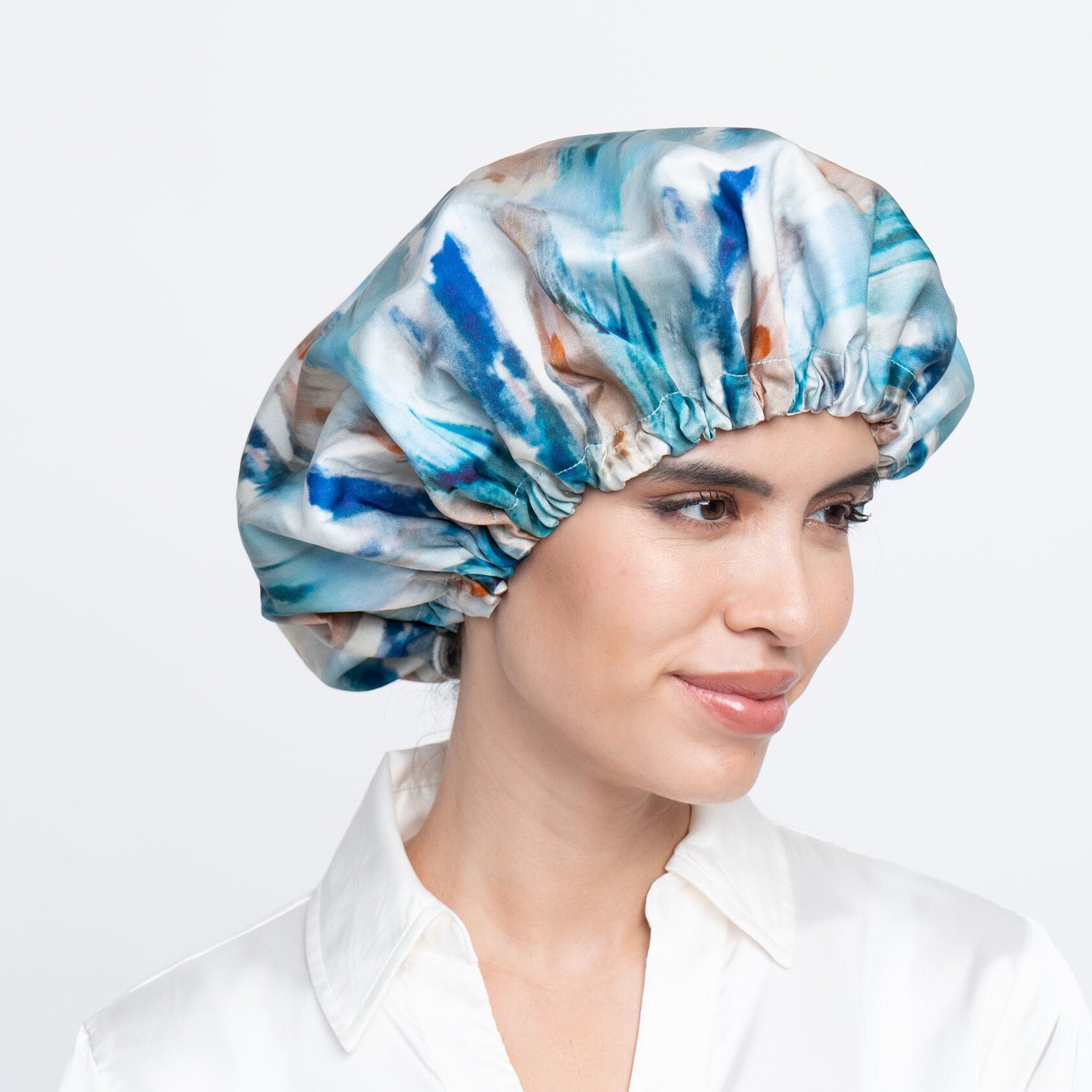 Bonnet Protector String 100% Pure Mulberry Silk Bonnet/ Sleep Cap/reversible/ Adjustable String ...
