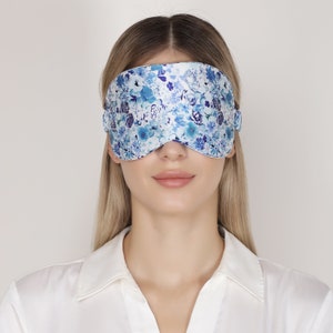 100% pure mulberry silk sleep mask/ eye mask/eye cover/super soft, hypoallergenic, handmade, unique hand painted design, night mask image 1