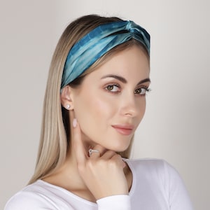 Pure silk headband, 100% natural mulberry silk, twisted knot, turban style, unique tie and dye design, Gift For Her, Christmas Gift,