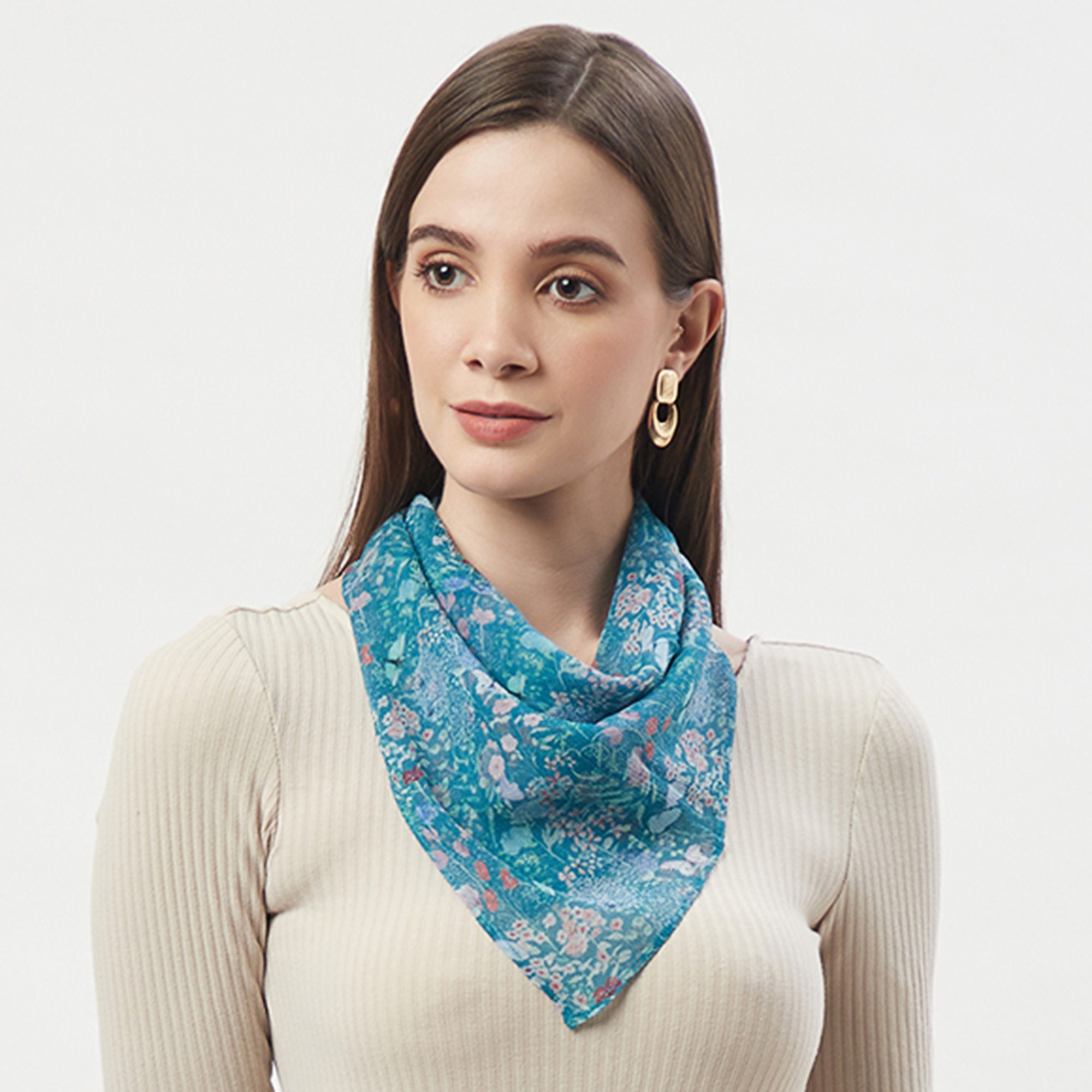 100% Silk Neckerchief, Neck Scarf, Bandana, Square Scarf